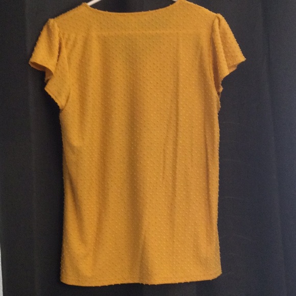 Rose+ Olive Medium mustard yellow textured blouse - Picture 3 of 5